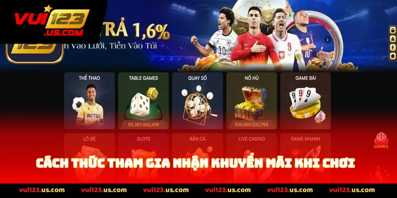 Cách thức tham gia nhận khuyến mãi khi chơi