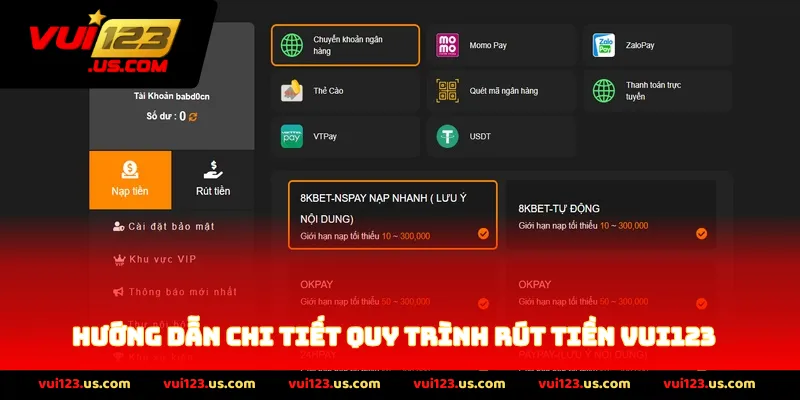 Hướng Dẫn Chi Tiết Quy Trình Rút Tiền VUI123